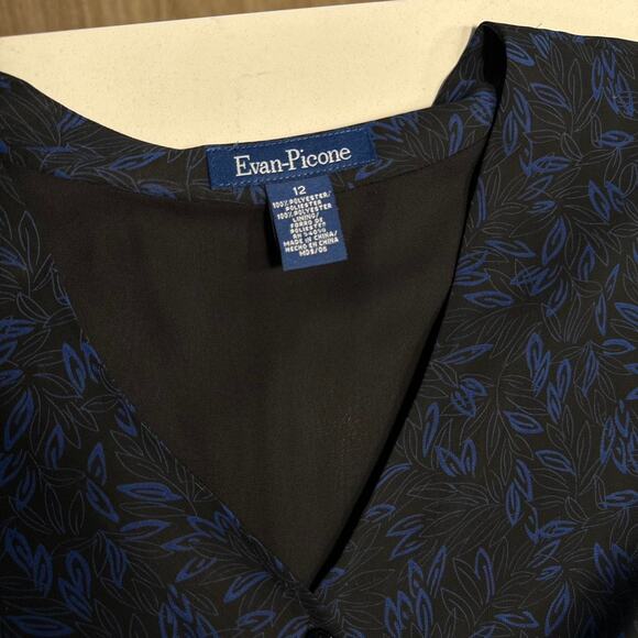 Vintage navy blue floral print - Picture 5 of 6